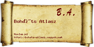 Boháts Atlasz névjegykártya